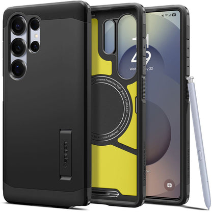 Futrola MagSafe za Samsung Galaxy S25 Ultra S938, Spigen, Tough Armor, Crna