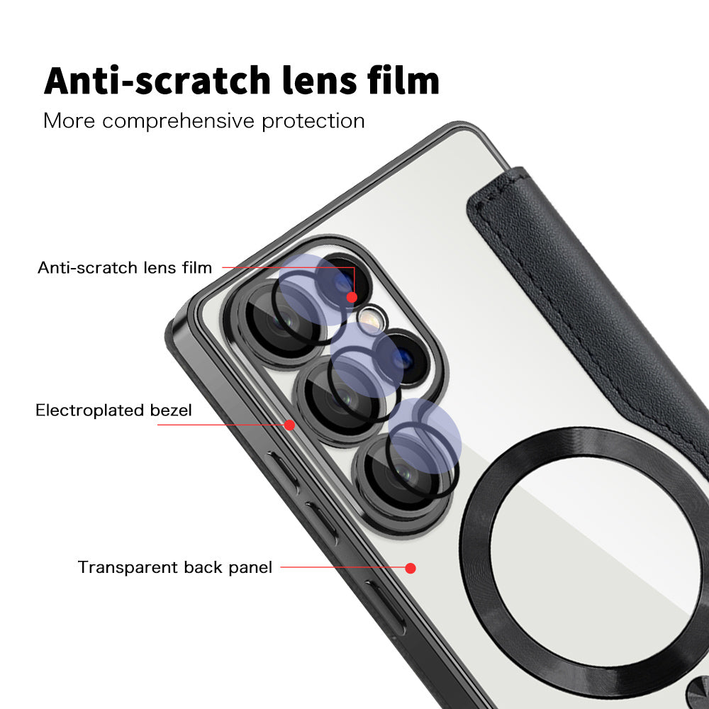 MagSafe futrola za Samsung Galaxy S25 Ultra S938, Techsuit, SmartMag Book, Crna