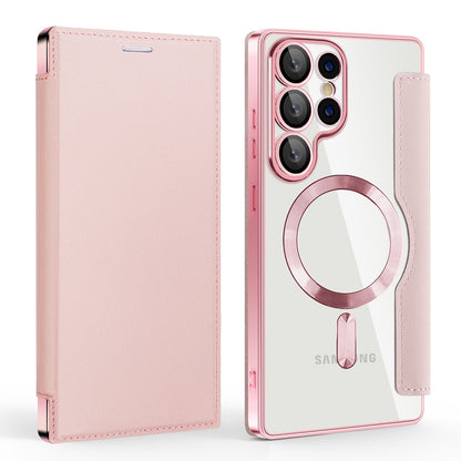 MagSafe futrola za Samsung Galaxy S25 Ultra S938, Techsuit, SmartMag Book, Roze