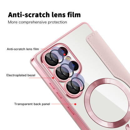 MagSafe futrola za Samsung Galaxy S25 Ultra S938, Techsuit, SmartMag Book, Roze