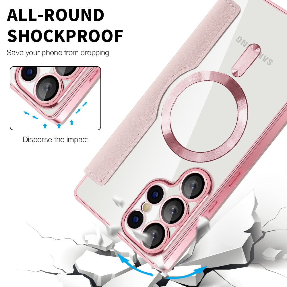 MagSafe futrola za Samsung Galaxy S25 Ultra S938, Techsuit, SmartMag Book, Roze