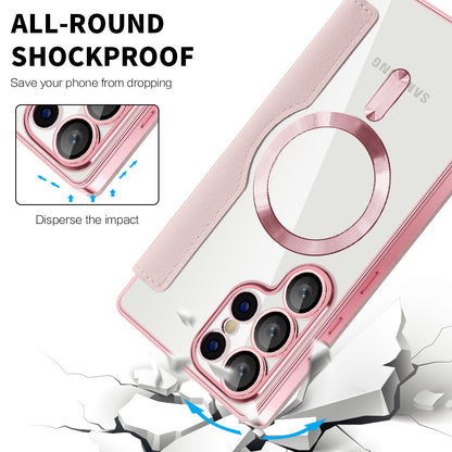 MagSafe futrola za Samsung Galaxy S25 Ultra S938, Techsuit, SmartMag Book, Roze