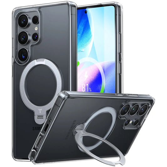 Futrola MagSafe za Samsung Galaxy S25 Ultra S938, Torras, Ostand Spin, Transparentna