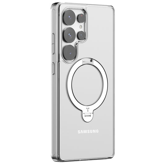 Futrola MagSafe za Samsung Galaxy S25 Ultra S938, Torras, Ostand Spin, Transparentna