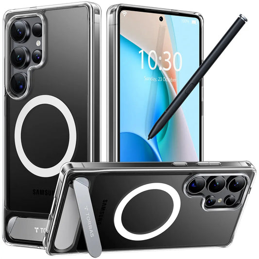 Futrola MagSafe za Samsung Galaxy S25 Ultra S938, Torras, Pstand, Transparentna