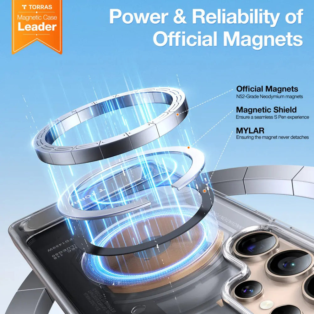 Futrola MagSafe za Samsung Galaxy S25 Ultra S938, Torras, Pstand, Transparentna