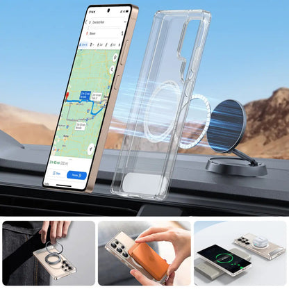 Futrola MagSafe za Samsung Galaxy S25 Ultra S938, Torras, Pstand, Transparentna