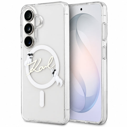 MagSafe maska za Samsung Galaxy S26 FE S741, Karl Lagerfeld, IML Choupette Karl Script Logo, providna