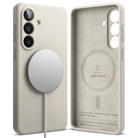 Futrola MagSafe za Samsung Galaxy S26 Plus, Ringke, Silikon, Krem