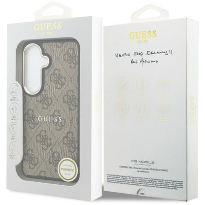 Futrola MagSafe za Samsung Galaxy S26 Plus S947, Guess, 4G Embossed Ring, Braon