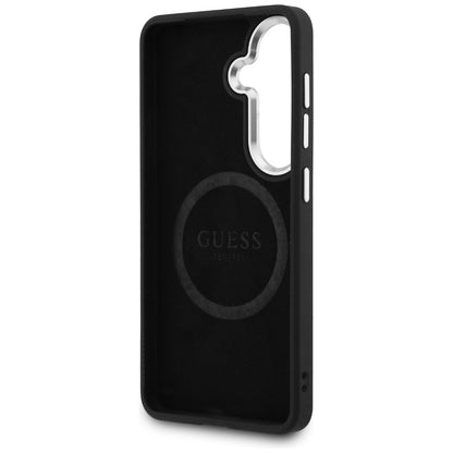MagSafe futrola za Samsung Galaxy S26 Plus S947, Guess, Fixed Glitter Triangle Logo, Crna