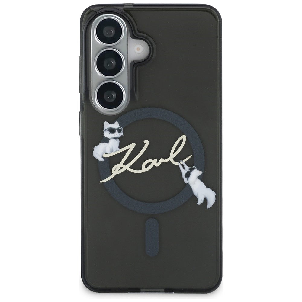 MagSafe futrola za Samsung Galaxy S26 Plus S947, Karl Lagerfeld, IML Choupette Karl Script Logo, Crna