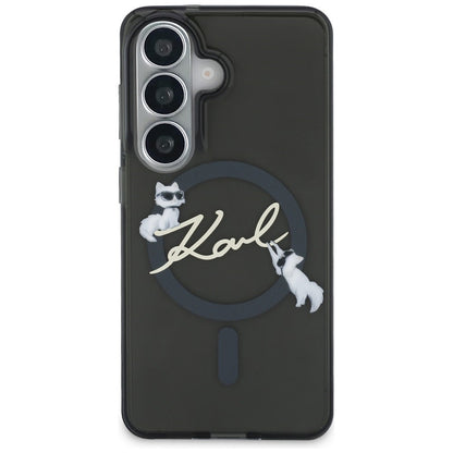 MagSafe futrola za Samsung Galaxy S26 Plus S947, Karl Lagerfeld, IML Choupette Karl Script Logo, Crna