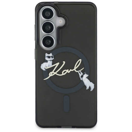 MagSafe futrola za Samsung Galaxy S26 Plus S947, Karl Lagerfeld, IML Choupette Karl Script Logo, Crna