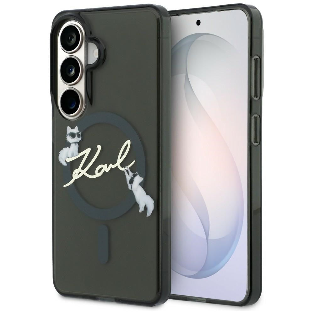 MagSafe futrola za Samsung Galaxy S26 Plus S947, Karl Lagerfeld, IML Choupette Karl Script Logo, Crna