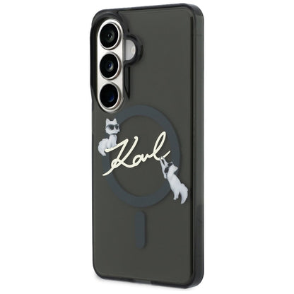 MagSafe futrola za Samsung Galaxy S26 Plus S947, Karl Lagerfeld, IML Choupette Karl Script Logo, Crna