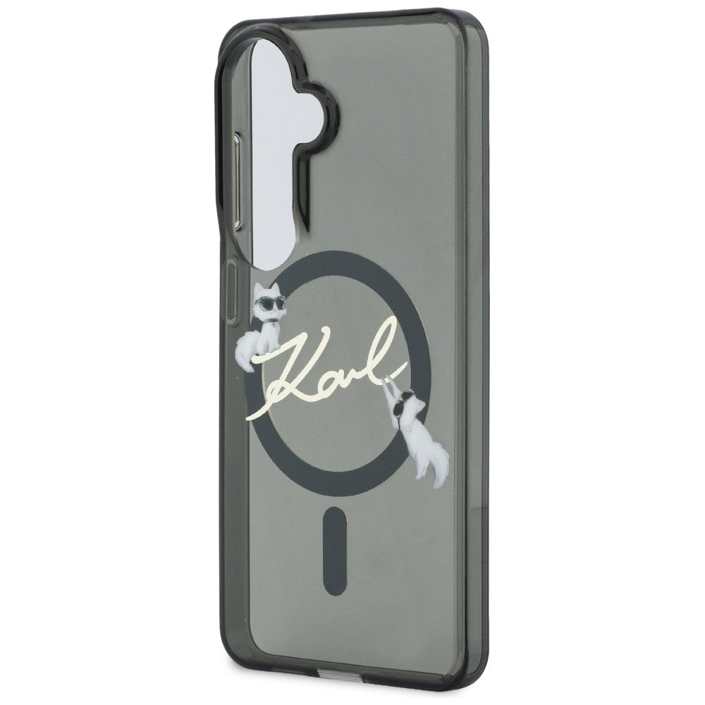 MagSafe futrola za Samsung Galaxy S26 Plus S947, Karl Lagerfeld, IML Choupette Karl Script Logo, Crna