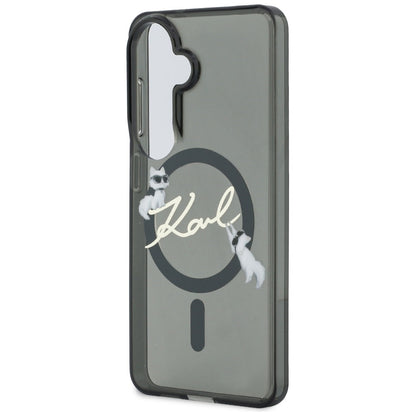 MagSafe futrola za Samsung Galaxy S26 Plus S947, Karl Lagerfeld, IML Choupette Karl Script Logo, Crna