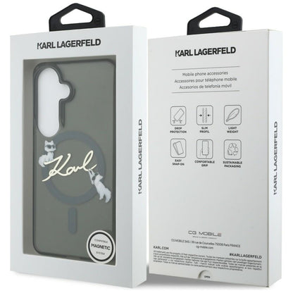 MagSafe futrola za Samsung Galaxy S26 Plus S947, Karl Lagerfeld, IML Choupette Karl Script Logo, Crna
