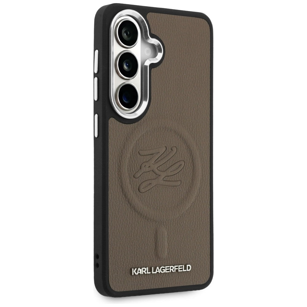 Futrola MagSafe za Samsung Galaxy S26 Plus S947, Karl Lagerfeld, Initial Logo Debossed, Braon