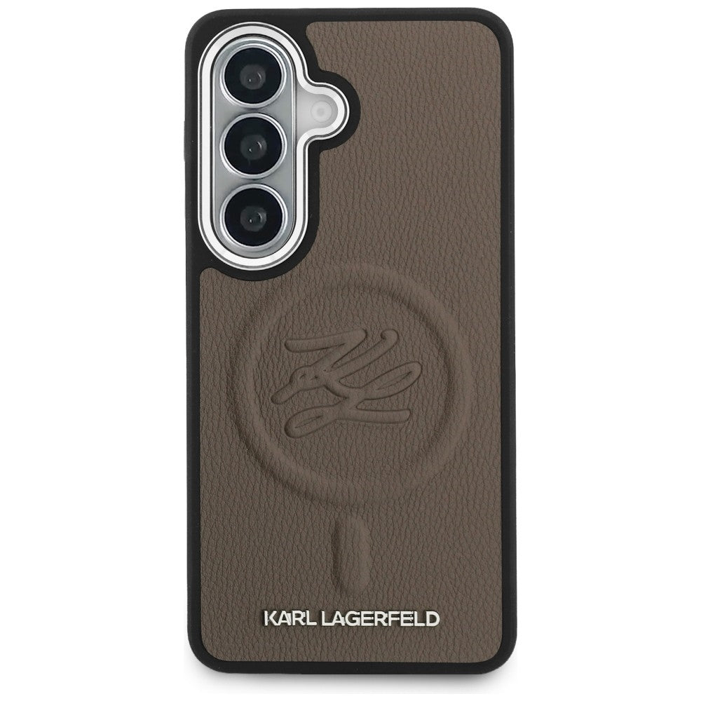 Futrola MagSafe za Samsung Galaxy S26 Plus S947, Karl Lagerfeld, Initial Logo Debossed, Braon