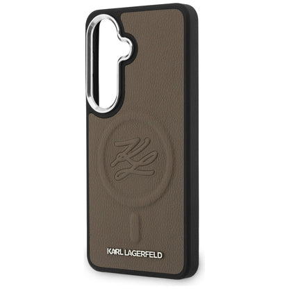 Futrola MagSafe za Samsung Galaxy S26 Plus S947, Karl Lagerfeld, Initial Logo Debossed, Braon