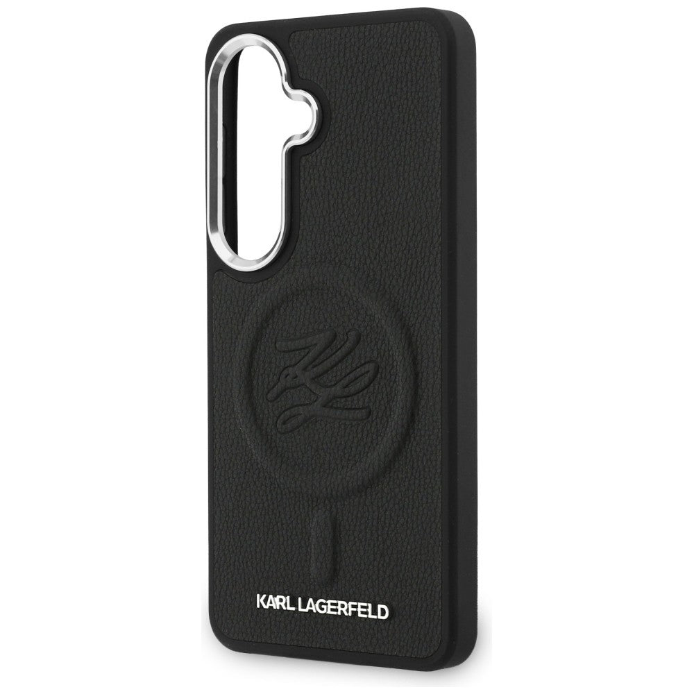 Futrola MagSafe za Samsung Galaxy S26 Plus S947, Karl Lagerfeld, Initial Logo Debossed, Crna