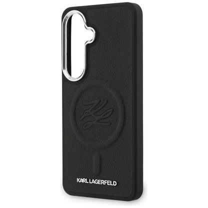 Futrola MagSafe za Samsung Galaxy S26 Plus S947, Karl Lagerfeld, Initial Logo Debossed, Crna