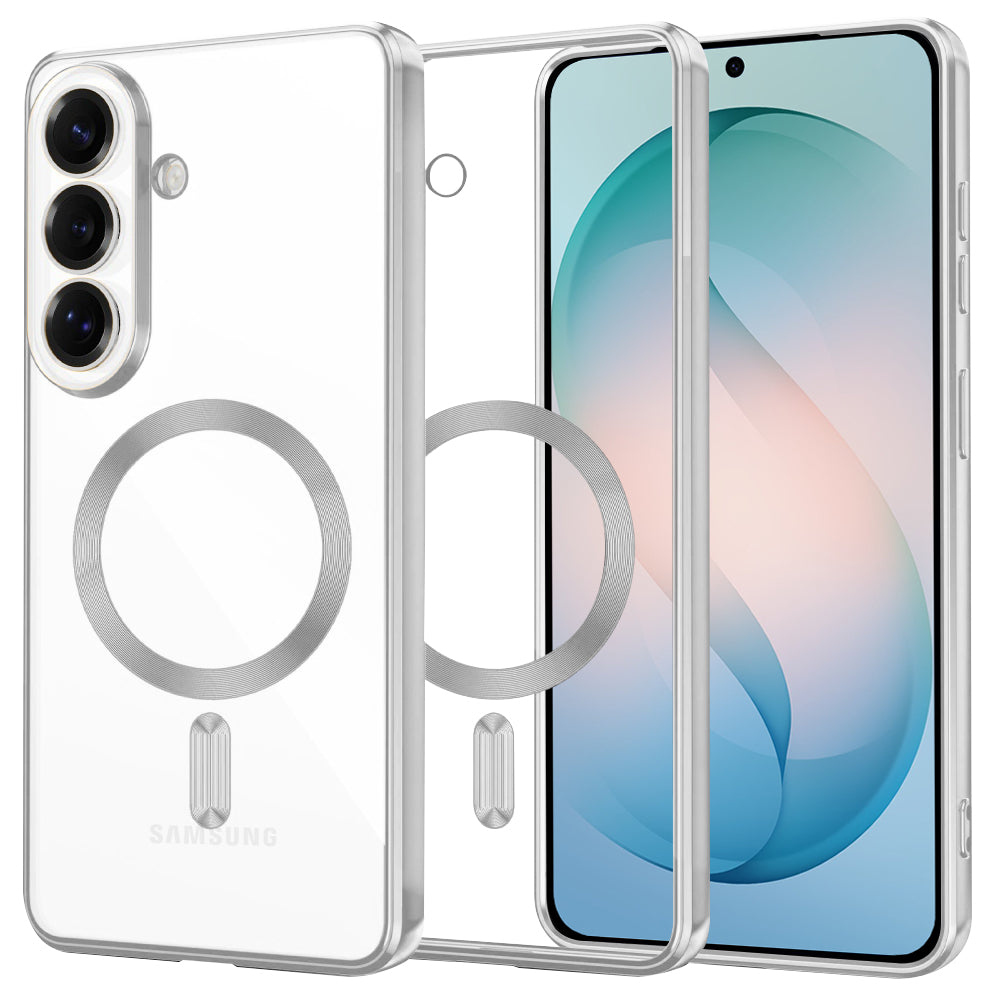 Futrola MagSafe za Samsung Galaxy S26 Plus, Techsuit, Luxury Crystal, Srebrna