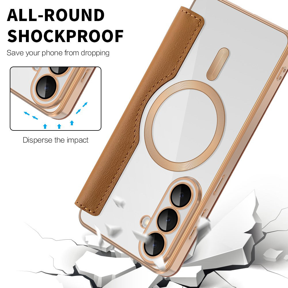 Futrola MagSafe za Samsung Galaxy S26 Plus, Techsuit, SmartMag Book, Braon