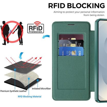 Futrola MagSafe za Samsung Galaxy S26 Plus, Techsuit, SmartMag Book, Zelena