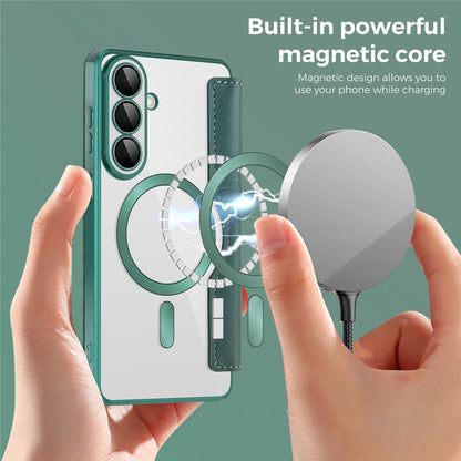 Futrola MagSafe za Samsung Galaxy S26 Plus, Techsuit, SmartMag Book, Zelena