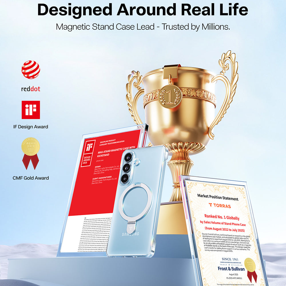 Futrola MagSafe za Samsung Galaxy S26 Plus, Torras, Ostand Slim, Transparenta