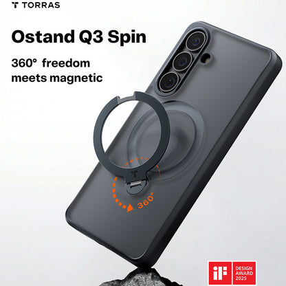 Futrola MagSafe za Samsung Galaxy S26 Plus, Torras, Ostand Spin, Crna