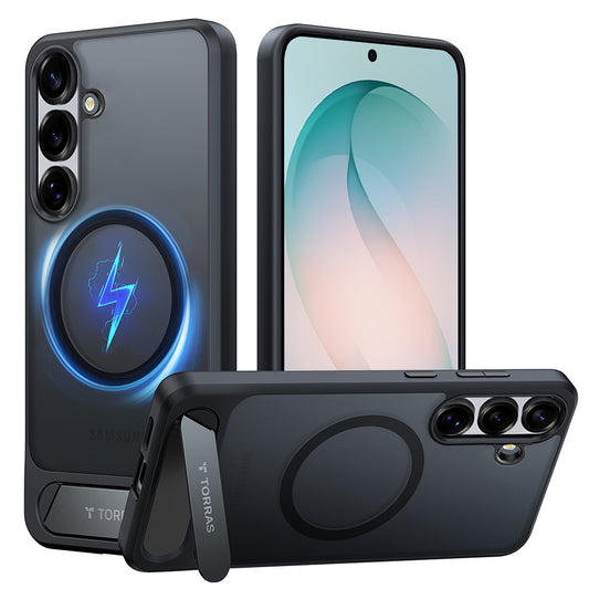 Futrola MagSafe za Samsung Galaxy S26 Plus, Torras, Pstand, Crna