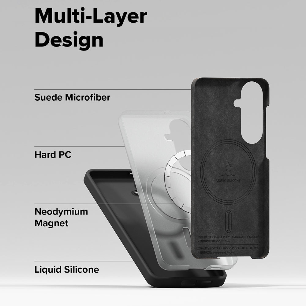 Futrola MagSafe za Samsung Galaxy S26 S942, Ringke, Silikon, Crna