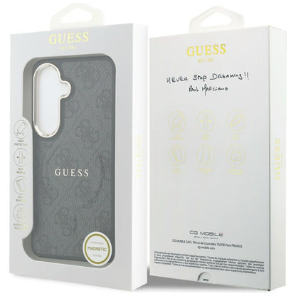 Futrola MagSafe za Samsung Galaxy S26 S942, Guess, 4G Embossed Ring, Crna