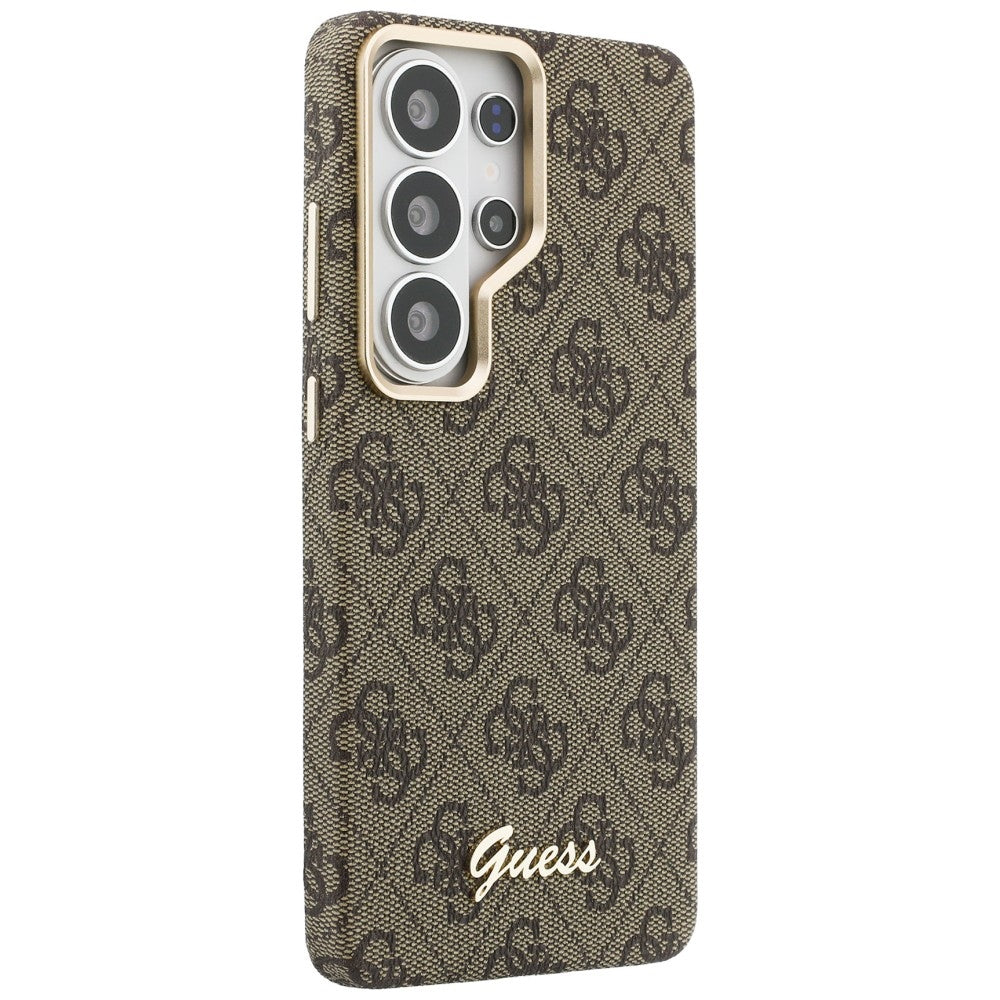 Futrola MagSafe za Samsung Galaxy S26 S942, Guess, 4G Script Logo, Braon