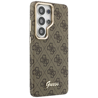 Futrola MagSafe za Samsung Galaxy S26 S942, Guess, 4G Script Logo, Braon