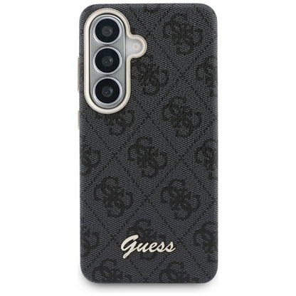 Futrola MagSafe za Samsung Galaxy S26 S942, Guess, 4G Script Logo, Crna