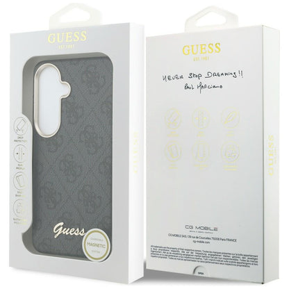 Futrola MagSafe za Samsung Galaxy S26 S942, Guess, 4G Script Logo, Crna