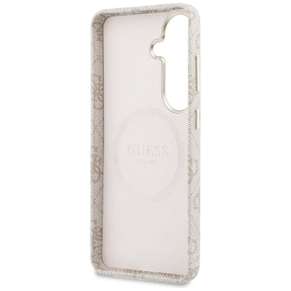 Husa MagSafe za Samsung Galaxy S26 S942, Guess, 4G Script Logo, Roze