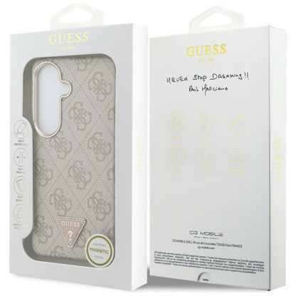 Futrola MagSafe za Samsung Galaxy S26 S942, Guess, 4G Triangle Logo, Roze