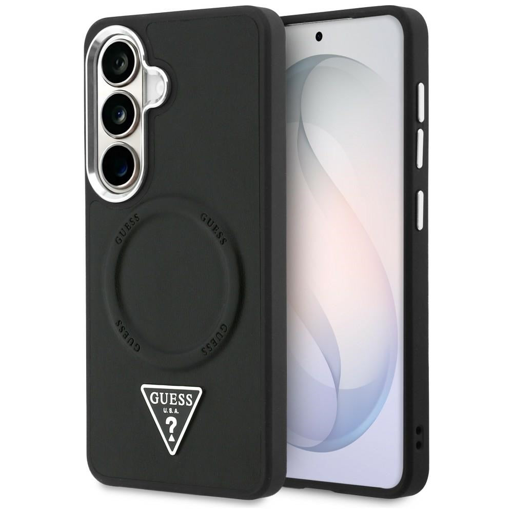 Husa MagSafe za Samsung Galaxy S26 S942, Guess, Embossed Ring Triangle Logo, Crna