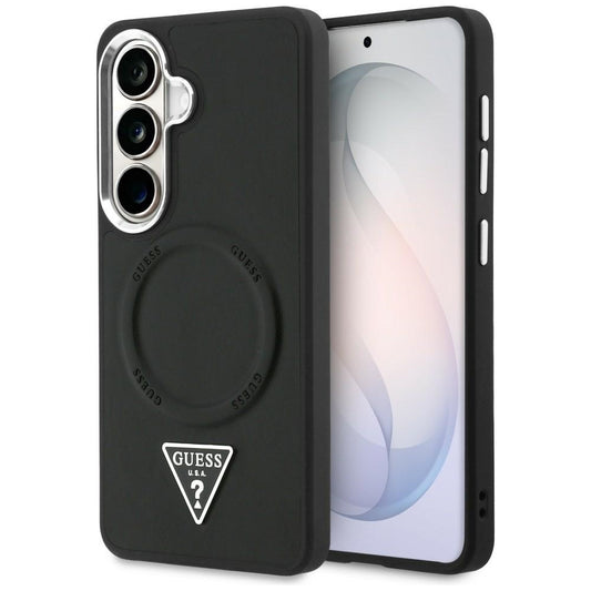 Husa MagSafe za Samsung Galaxy S26 S942, Guess, Embossed Ring Triangle Logo, Crna