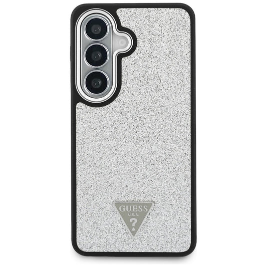 MagSafe futrola za Samsung Galaxy S26 S942, Guess, Fixed Glitter Triangle Logo, Srebrna