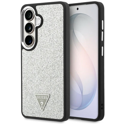 MagSafe futrola za Samsung Galaxy S26 S942, Guess, Fixed Glitter Triangle Logo, Srebrna