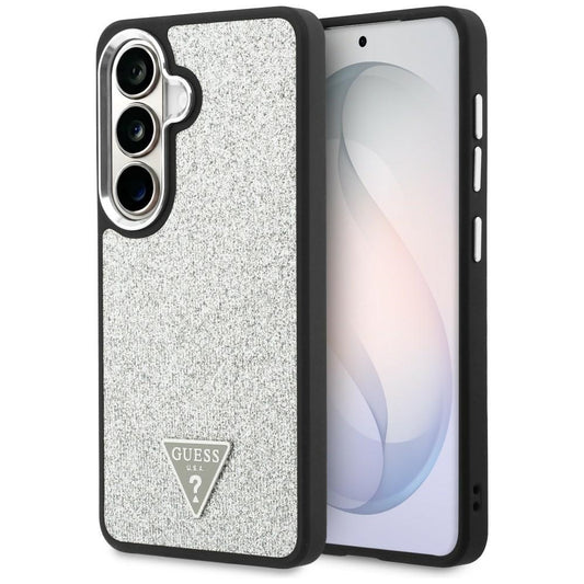 MagSafe futrola za Samsung Galaxy S26 S942, Guess, Fixed Glitter Triangle Logo, Srebrna
