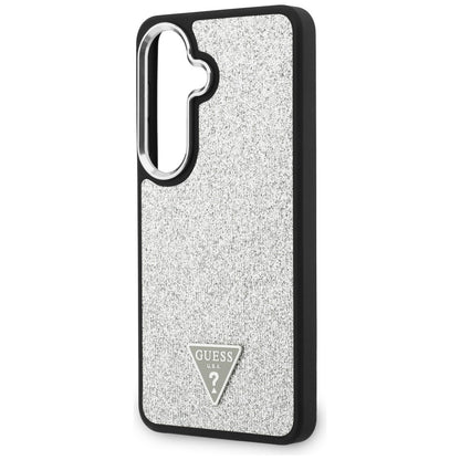 MagSafe futrola za Samsung Galaxy S26 S942, Guess, Fixed Glitter Triangle Logo, Srebrna