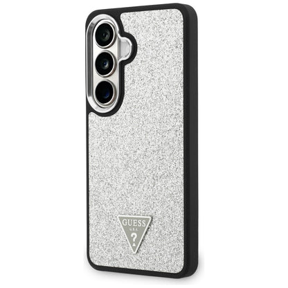 MagSafe futrola za Samsung Galaxy S26 S942, Guess, Fixed Glitter Triangle Logo, Srebrna